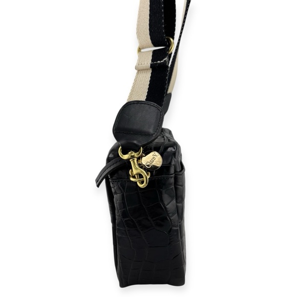 Clare V. 'Marisol' Crossbody Bag in Black Croco - Picture 3 of 6